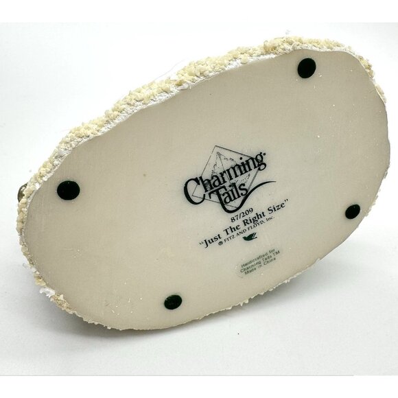 Charming Tails Just The Right Size Figurine Fitz & Floyd Original Box bunny - Picture 6 of 7